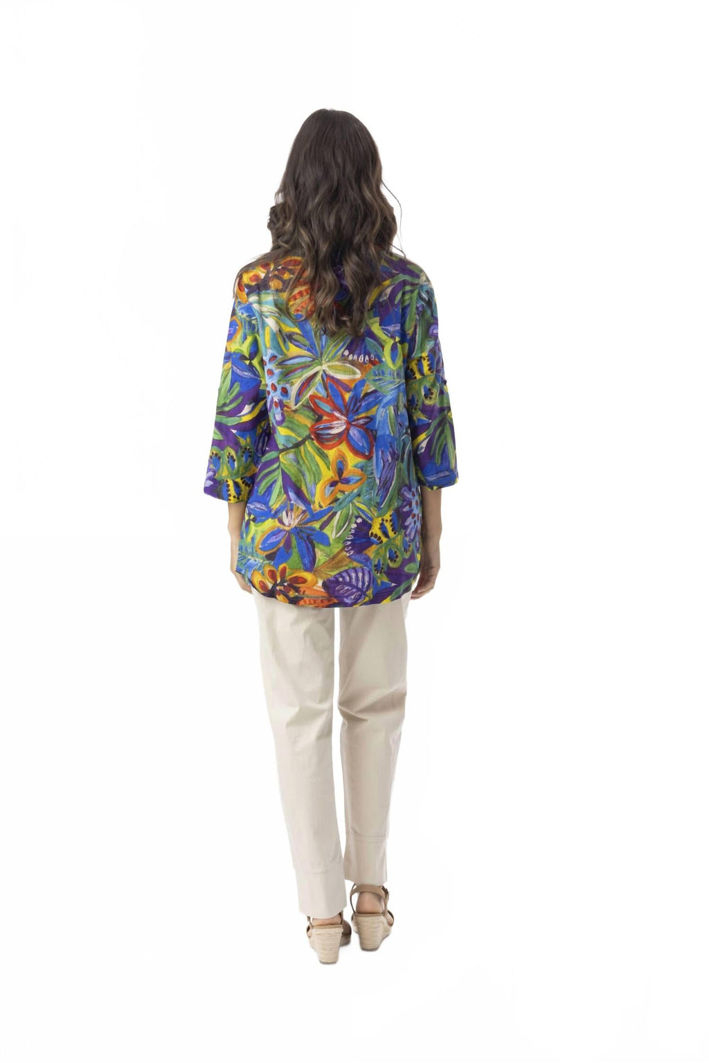 Zapallar Pleated Long Sleeve Top In Multi