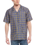 Theory Wrinkle Check Silk-Blend Shirt