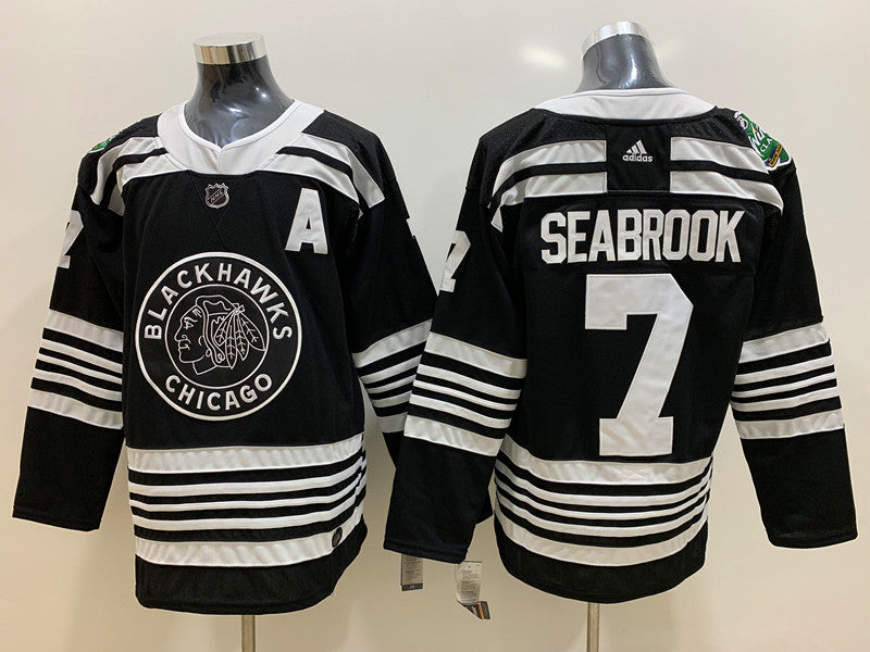 Men's Chicago Blackhawks Brent Seabrook #7 Black Breakaway jersey