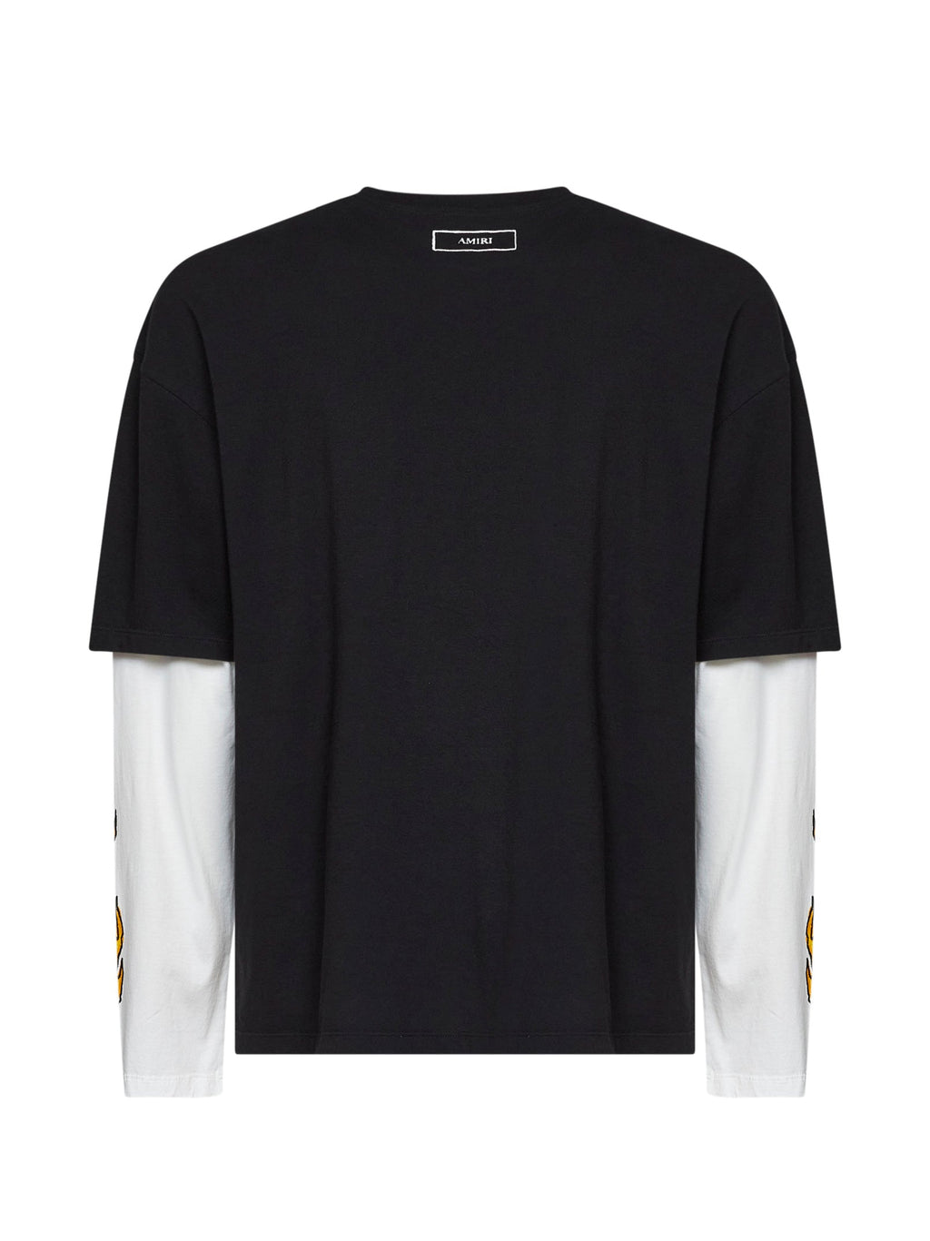 Amiri Men Black Cotton Jersey Burnt Out Double-Sleeve T-Shirt