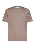 Brunello Cucinelli Men Rock Cotton Jersey Logo Crewneck T-Shirt