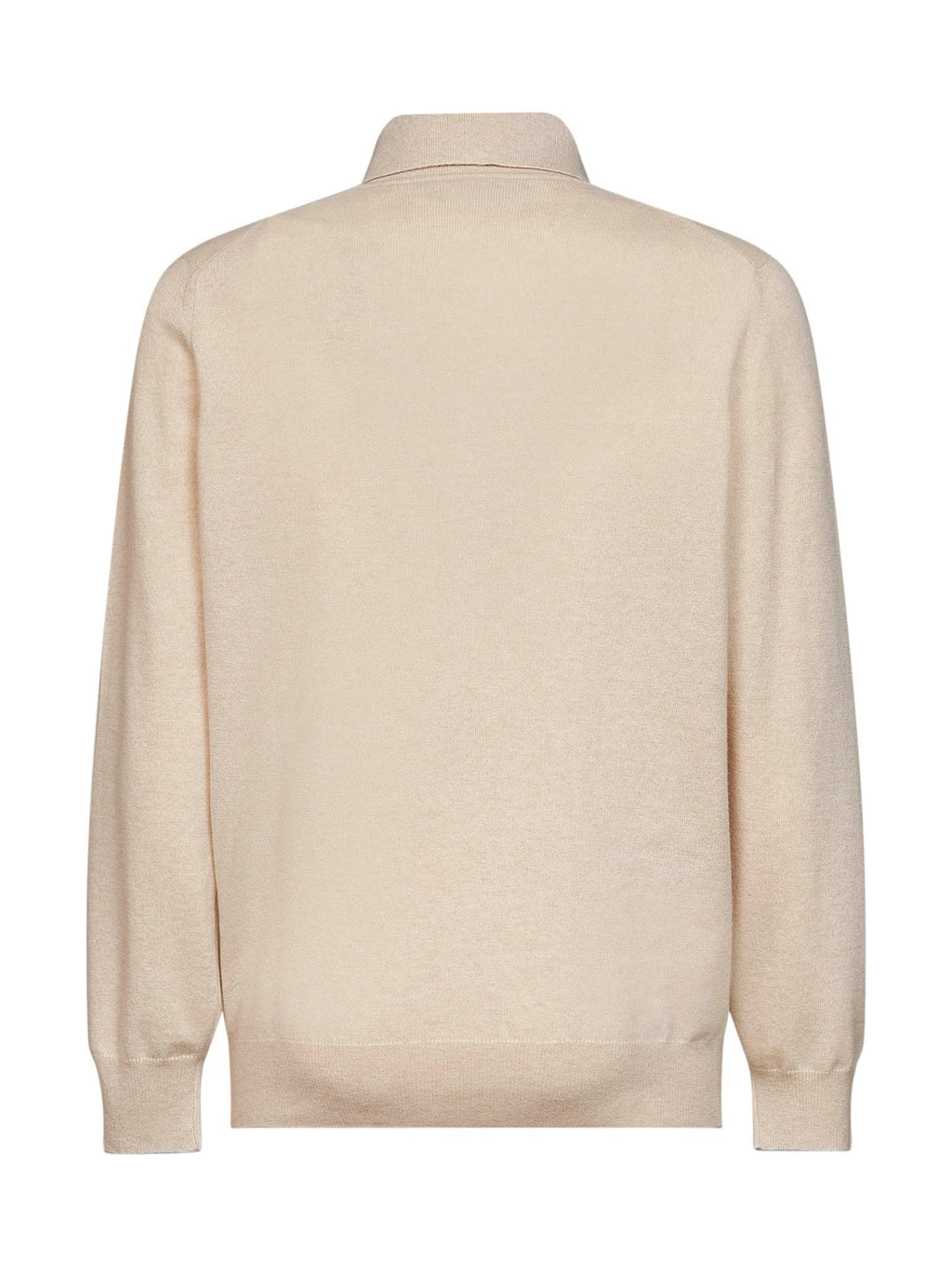 Brunello Cucinelli Men Champagne Cashmere Knit Polo Shirt