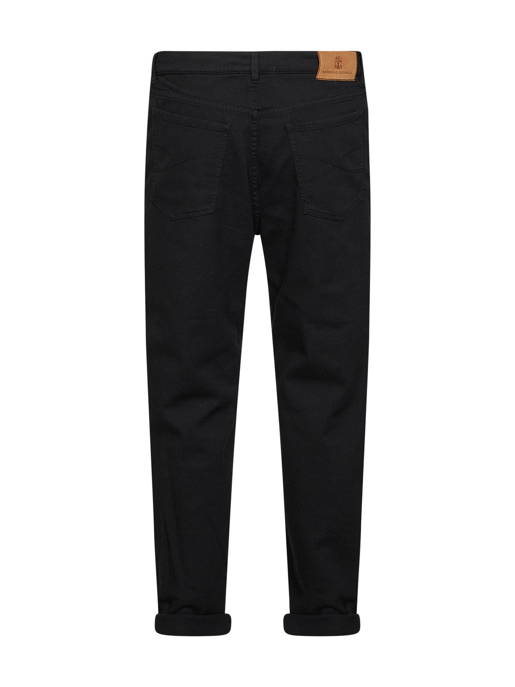Brunello Cucinelli Men Black Garment-Dyed Lightweight Comfort Denim Iconic Fit Jeans