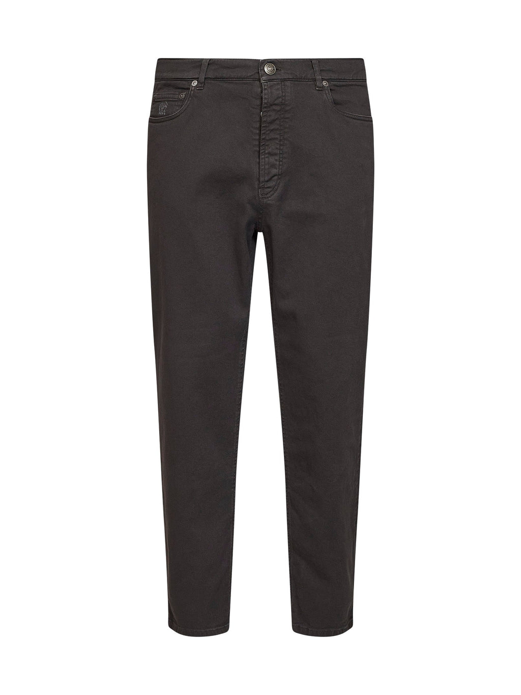 Brunello Cucinelli Men Dark Brown Garment-Dyed Lightweight Comfort Denim Iconic Fit Jeans