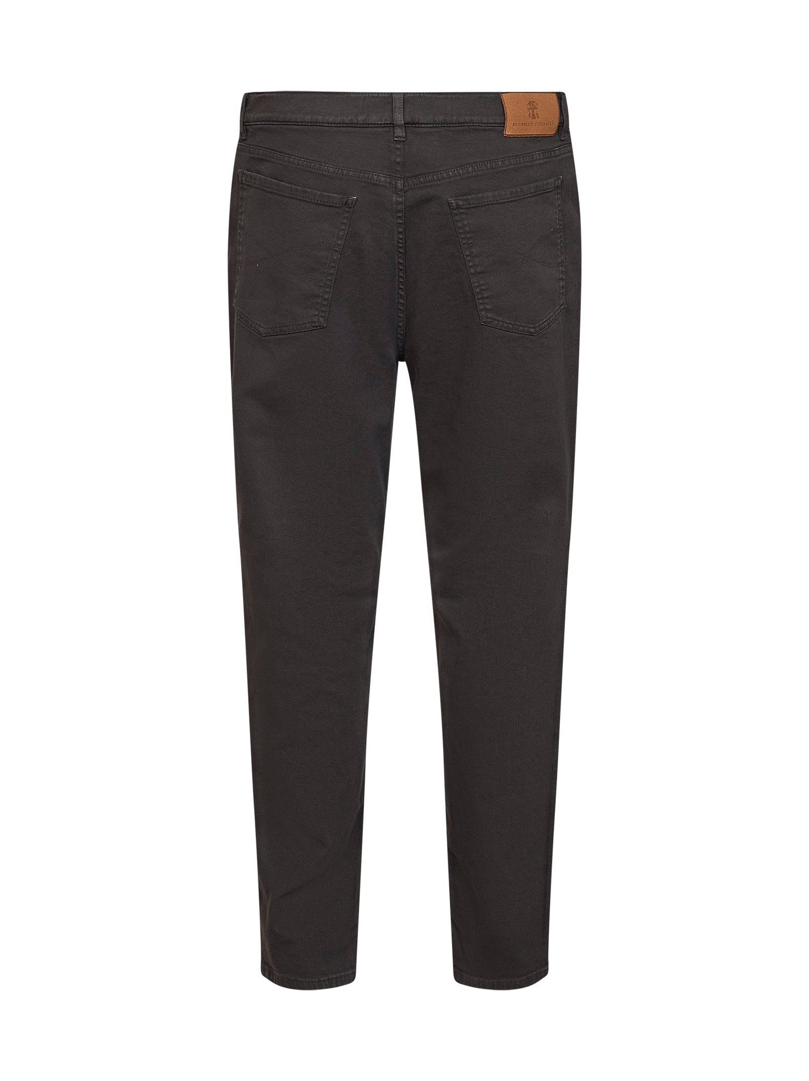 Brunello Cucinelli Men Dark Brown Garment-Dyed Lightweight Comfort Denim Iconic Fit Jeans
