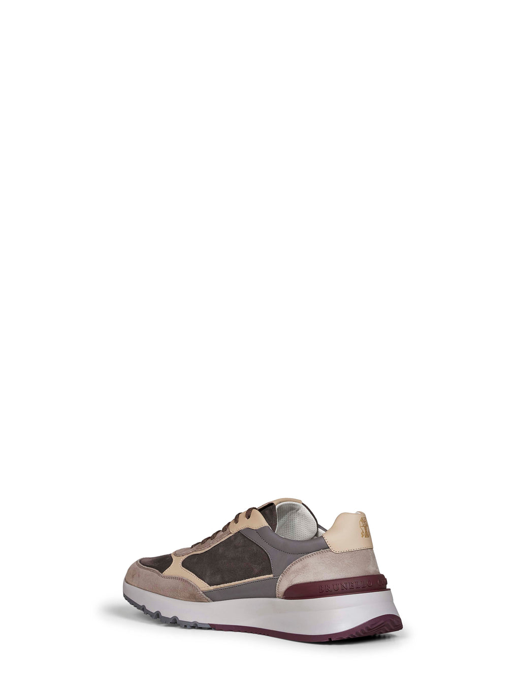 Brunello Cucinelli Men Anthracite Nubuck And Suede Sneakers