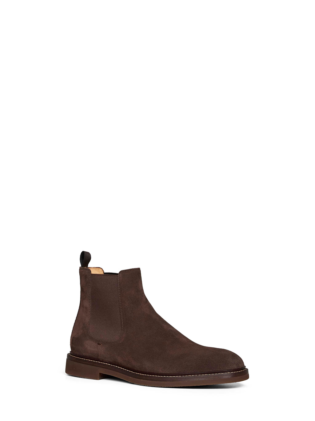 Brunello Cucinelli Men Mocha Suede Chelsea Ankle Boots
