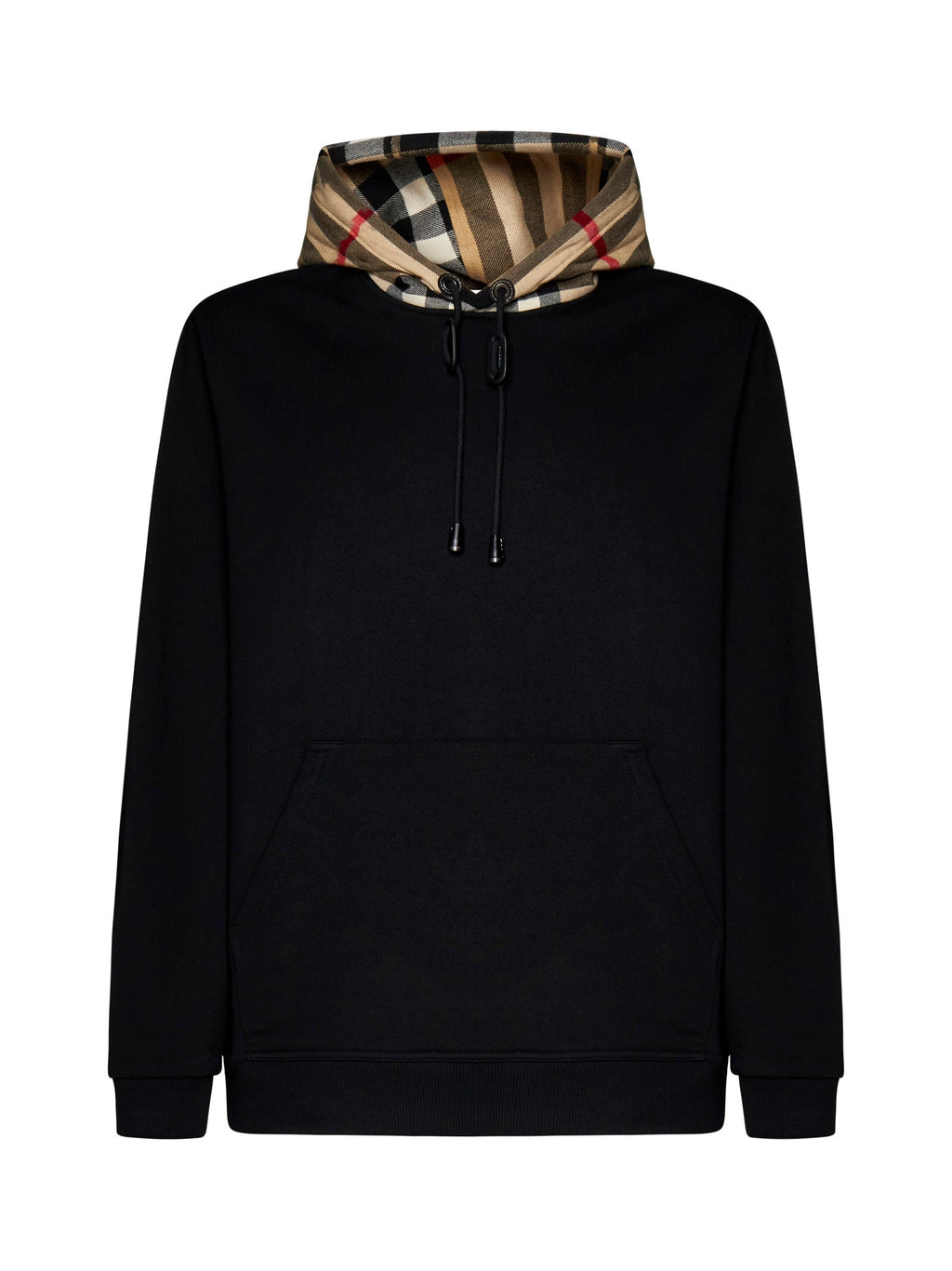 Burberry Men Checked Cotton Hoodie