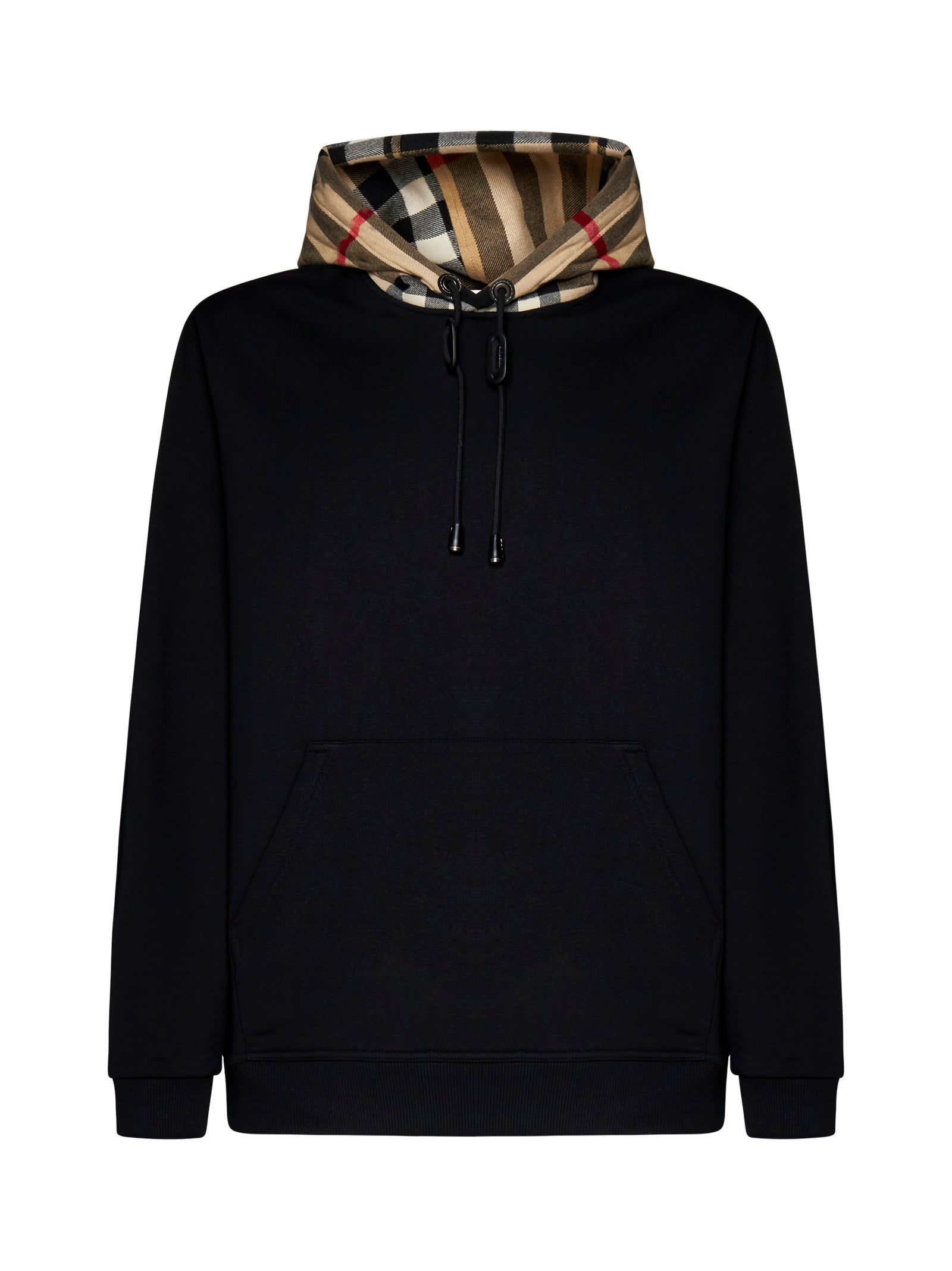 Burberry Men Checked Cotton Hoodie