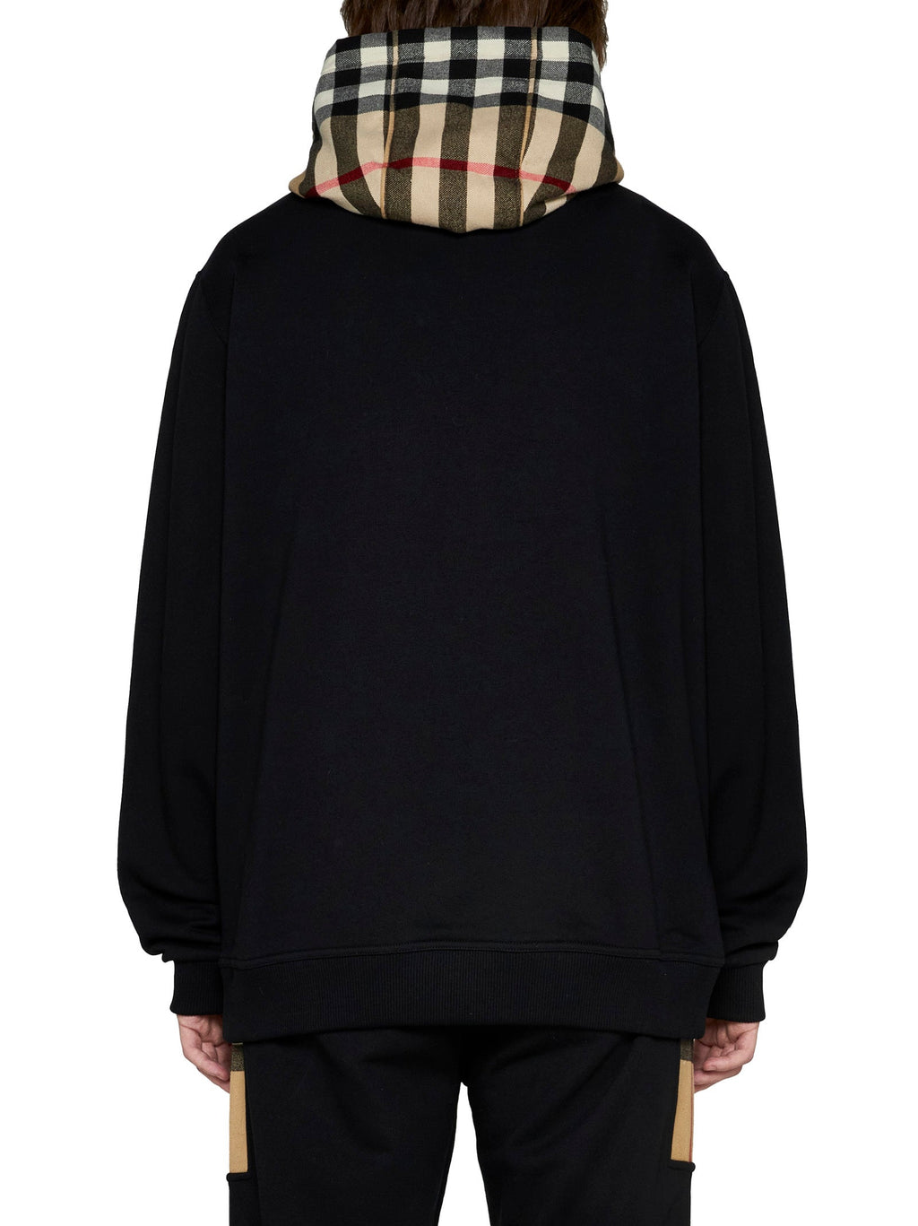 Burberry Men Checked Cotton Hoodie
