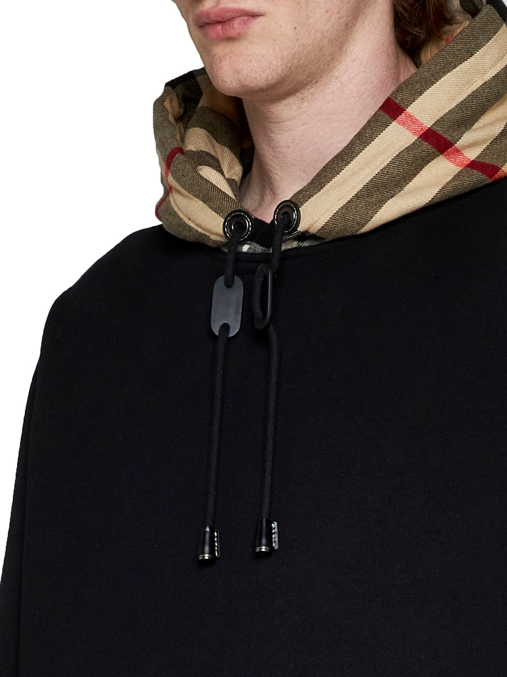 Burberry Men Checked Cotton Hoodie