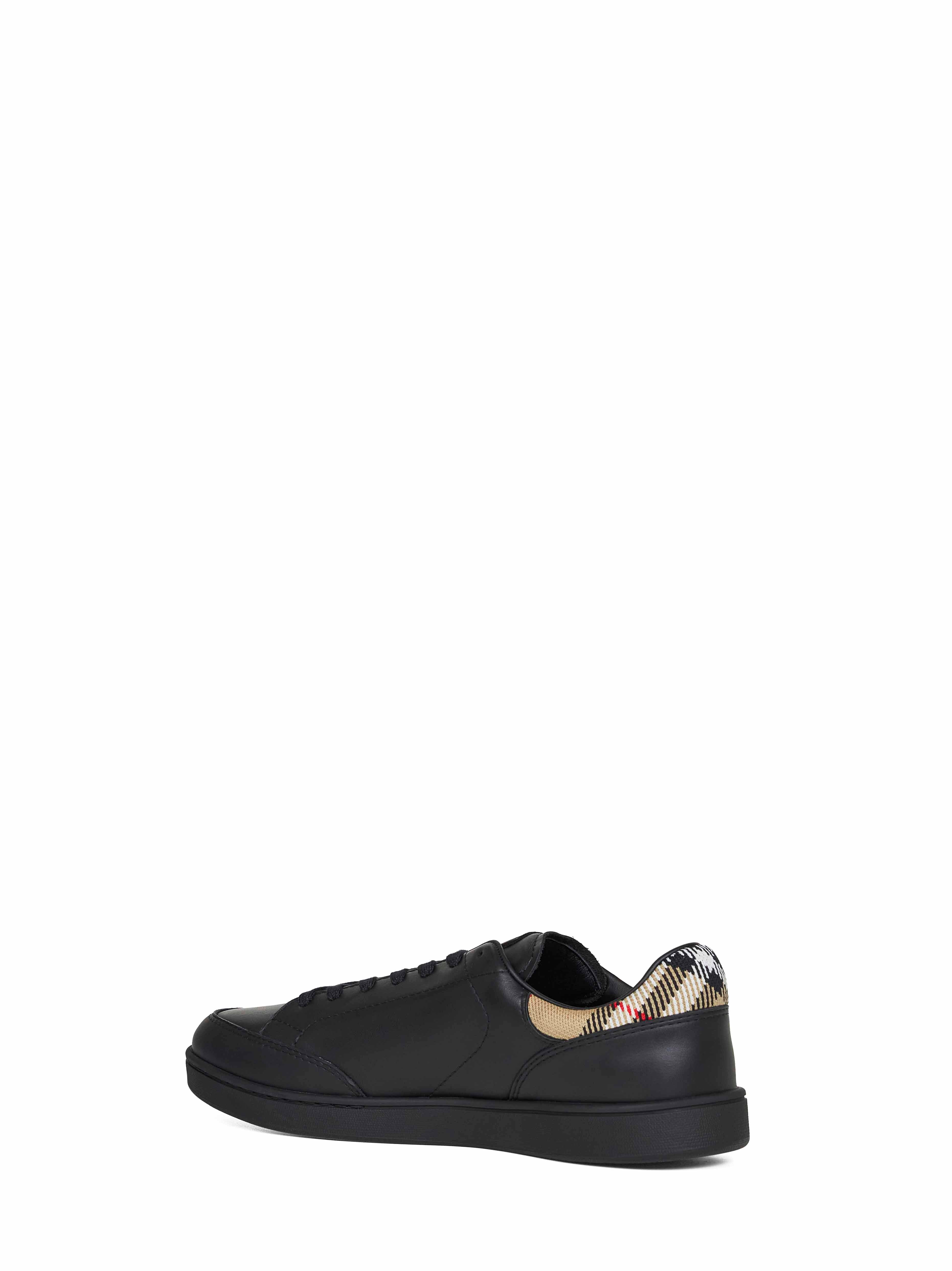 Burberry Men Black Calf Leather Set Sneakers