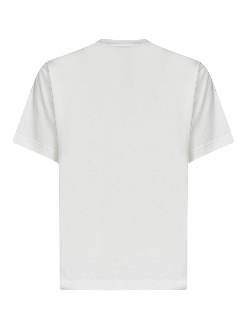 Burberry Men Chalk White Cotton Knight Stamp Check T-Shirt