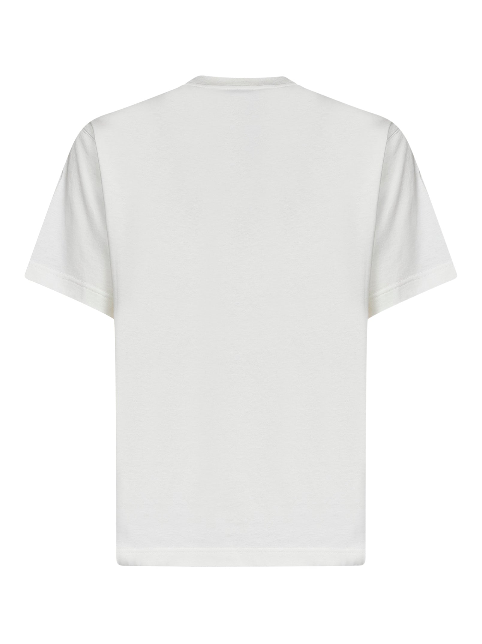 Burberry Men Chalk White Cotton Knight Stamp Check T-Shirt
