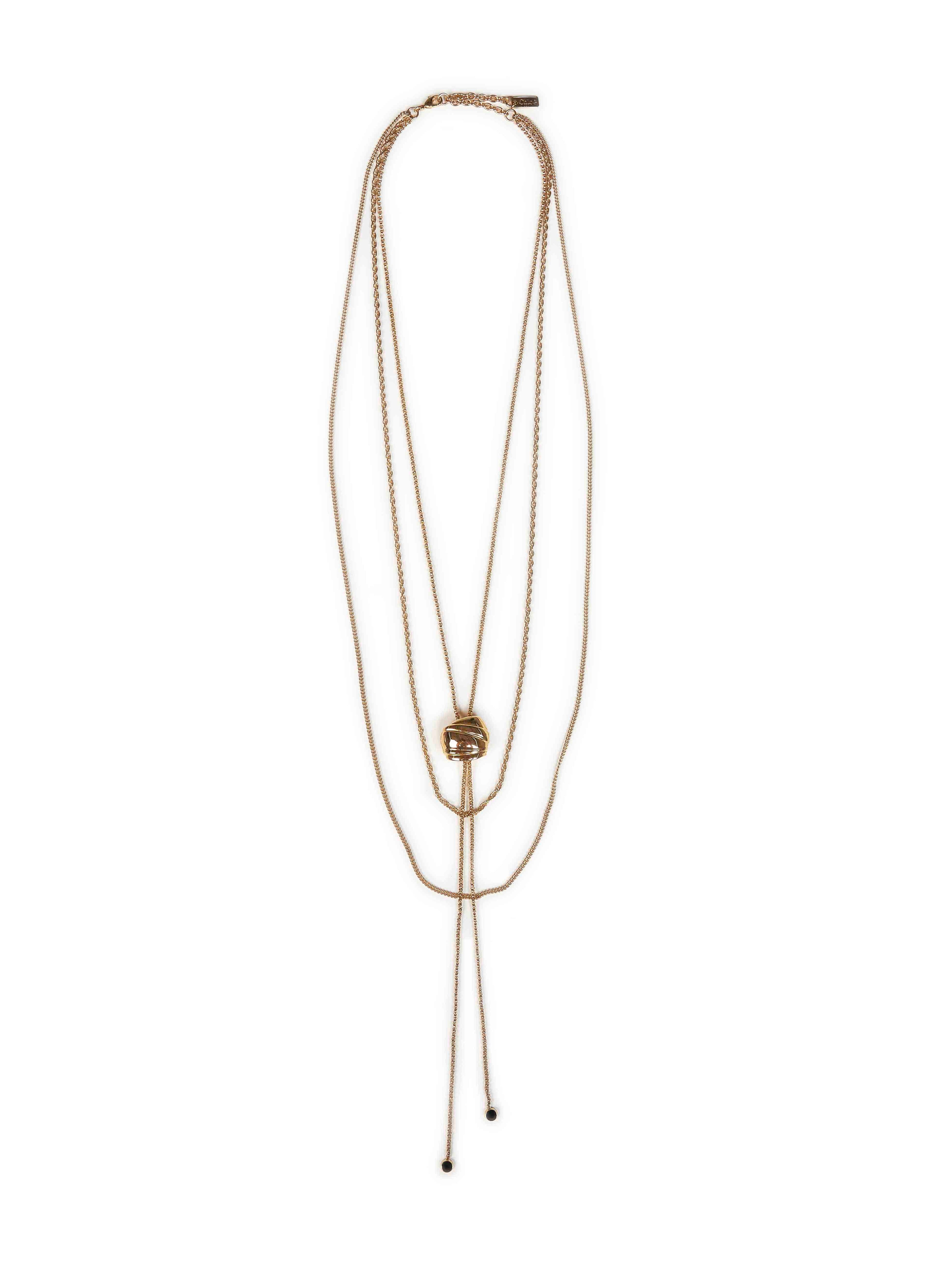 Chloé Women Gold Metal Long Multi-Chain Necklace