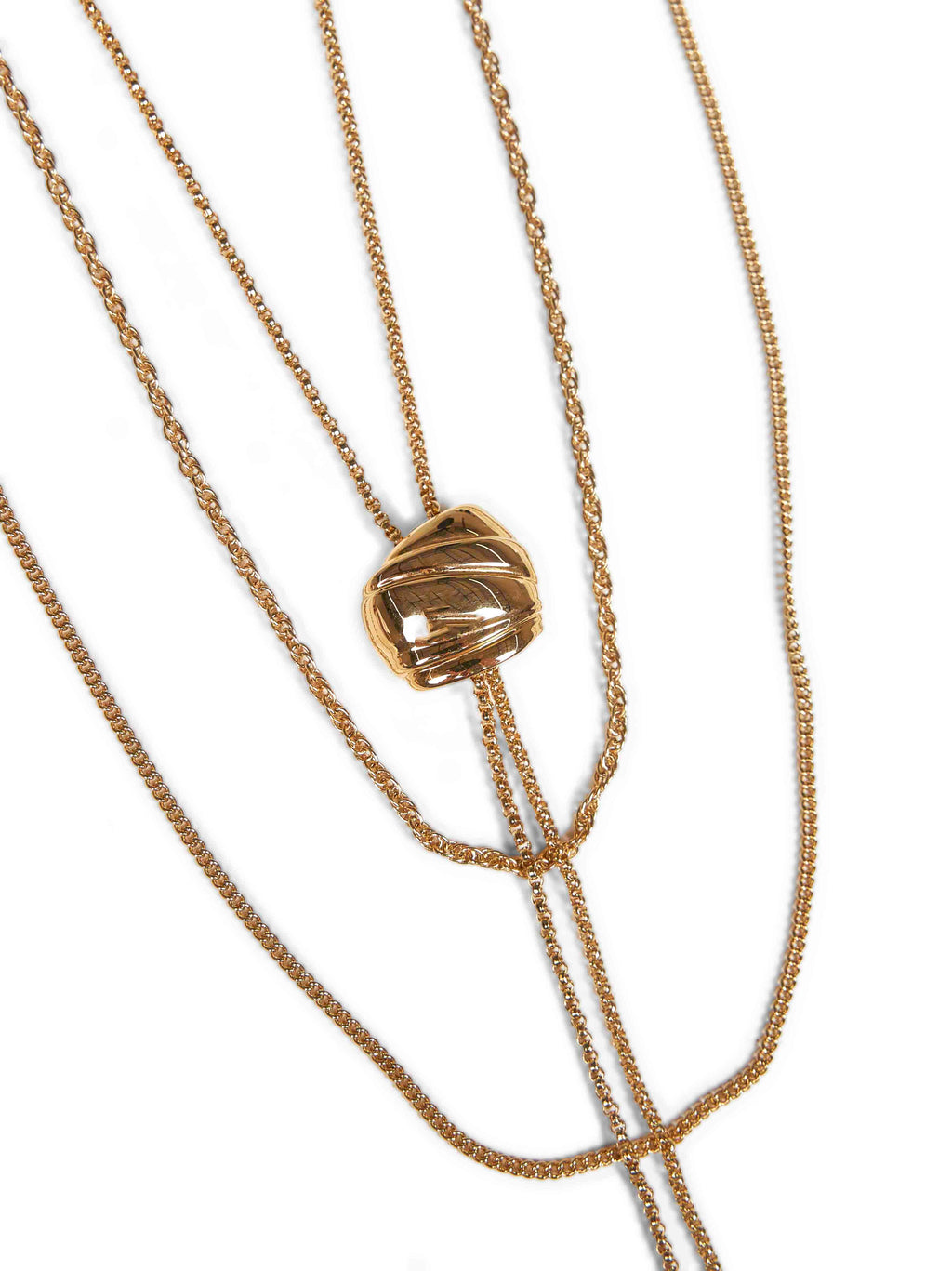 Chloé Women Gold Metal Long Multi-Chain Necklace