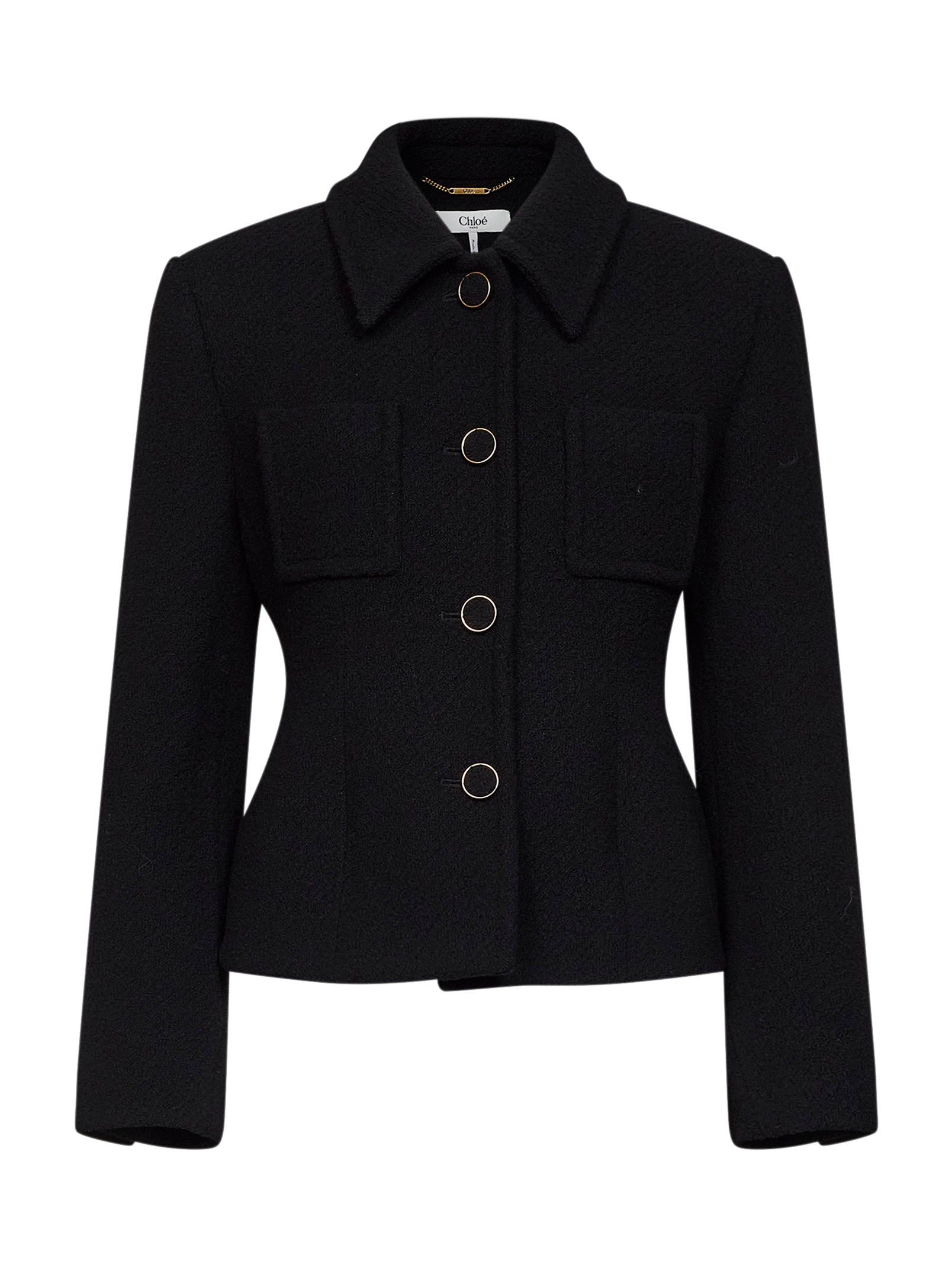 Chloé Women Black Wool Blend Bouclette Jacket