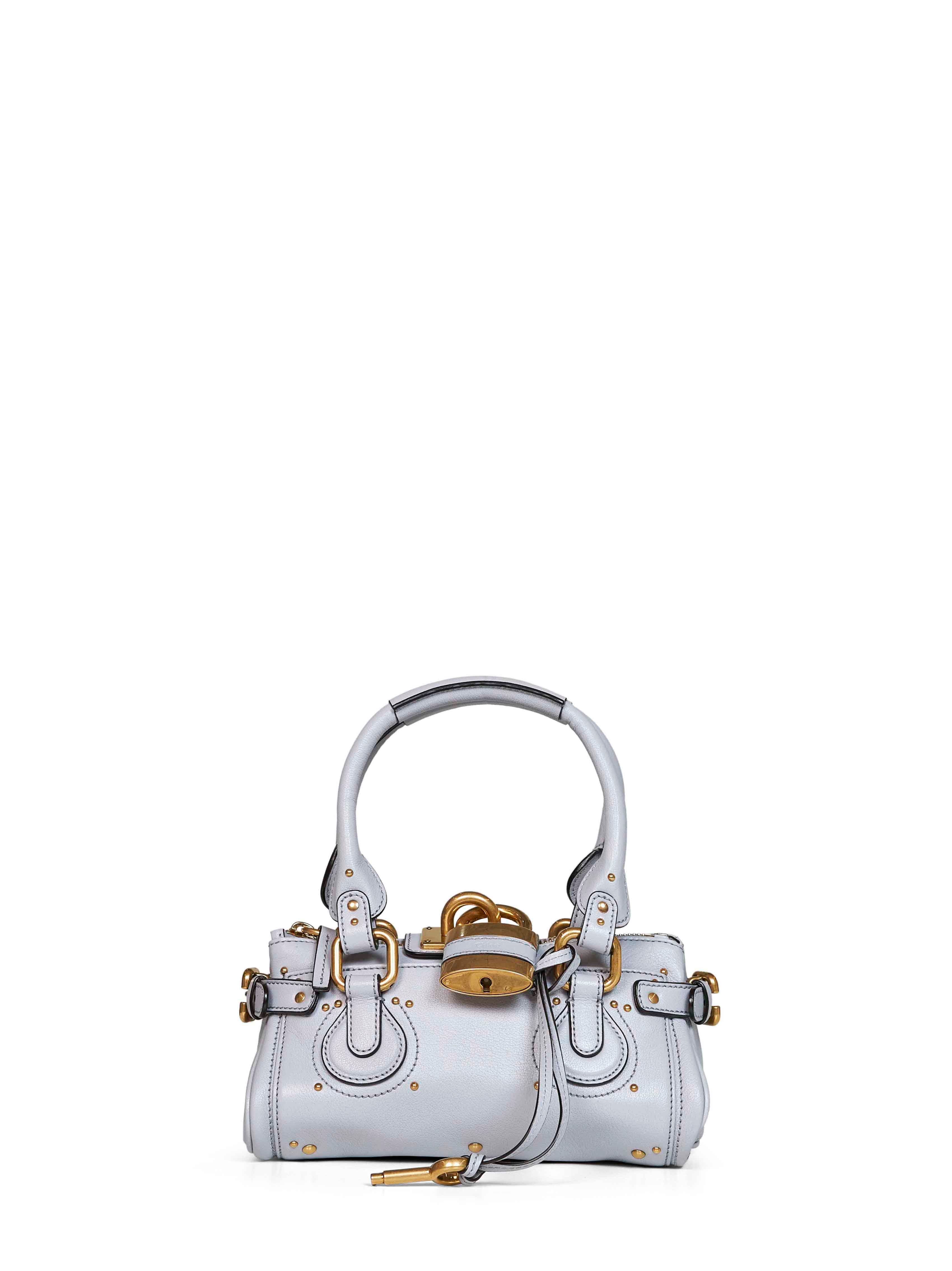 Chloé Women Greyish Blue Paddington Small Handbag