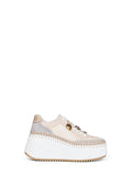 Chloé Women Dove Grey Nama Wedge Sneakers