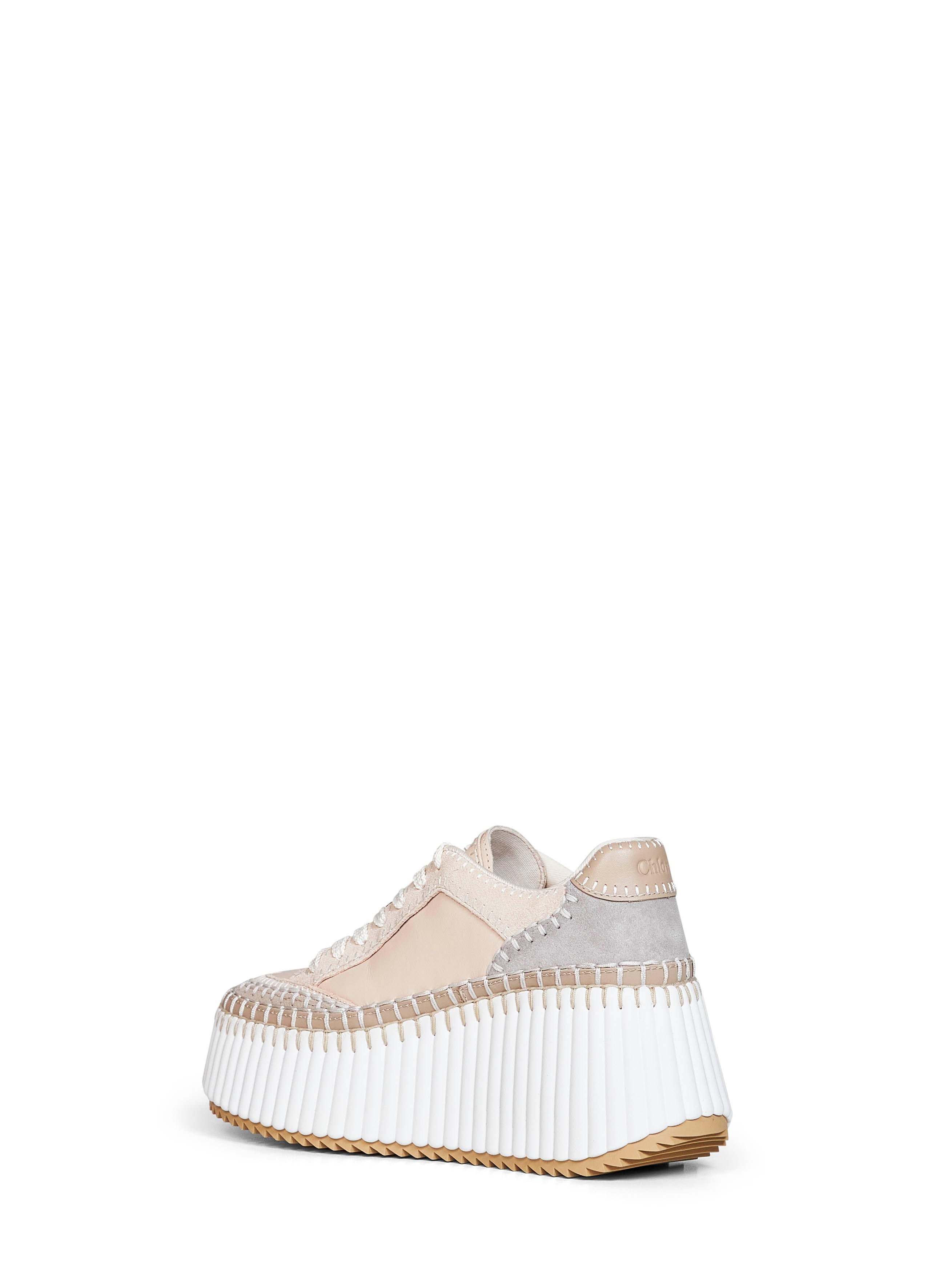 Chloé Women Dove Grey Nama Wedge Sneakers