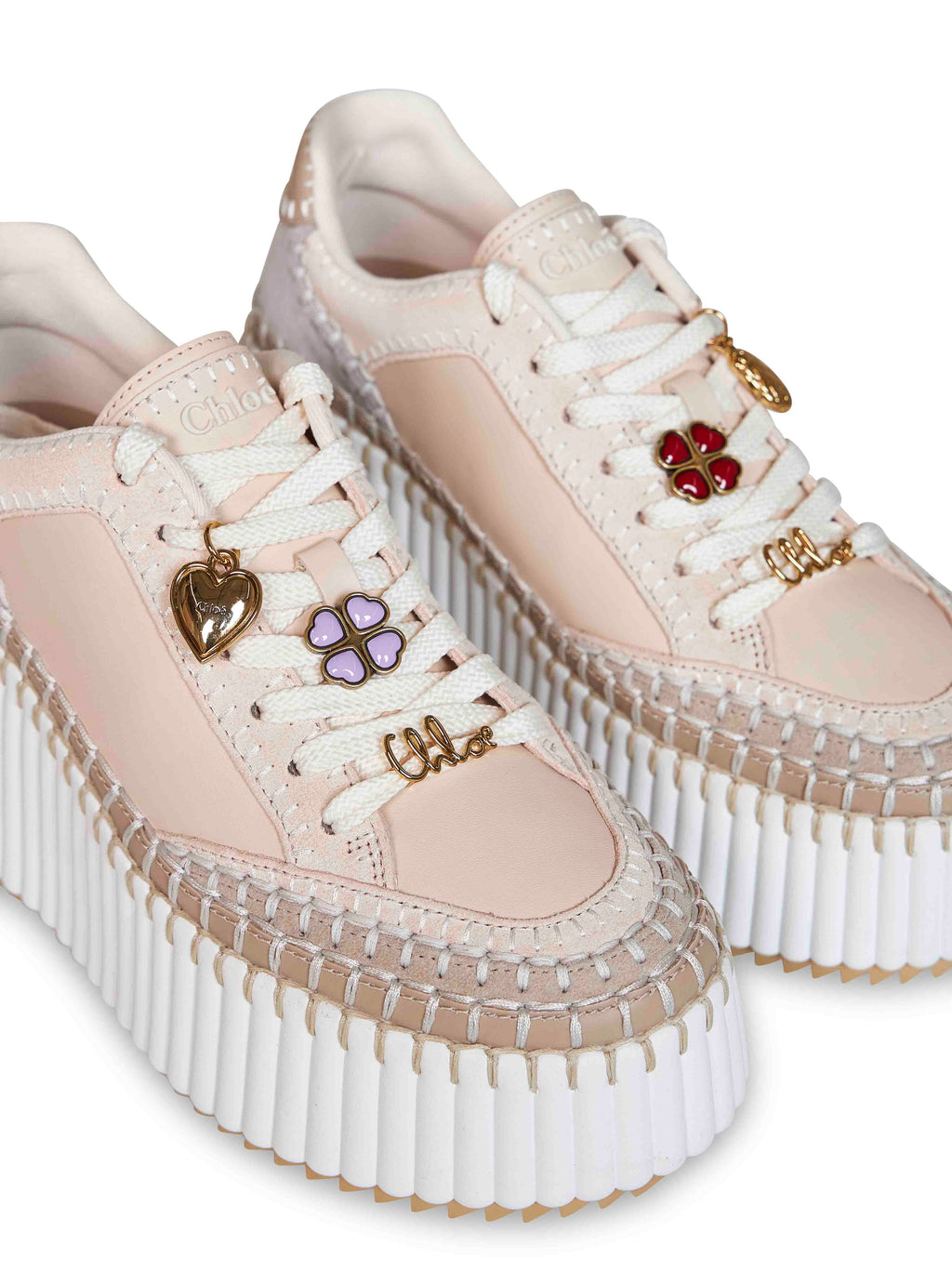 Chloé Women Dove Grey Nama Wedge Sneakers
