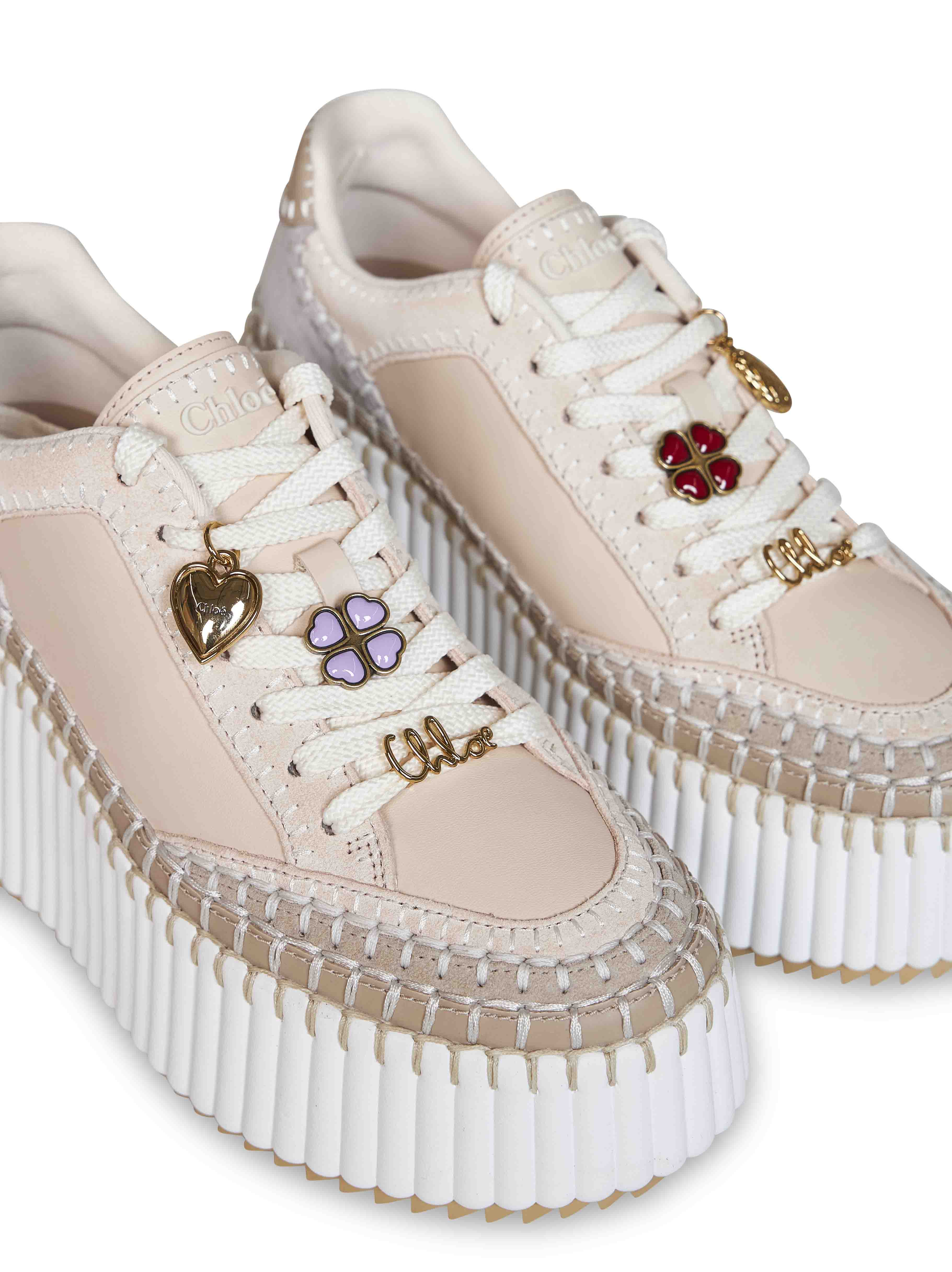Chloé Women Dove Grey Nama Wedge Sneakers