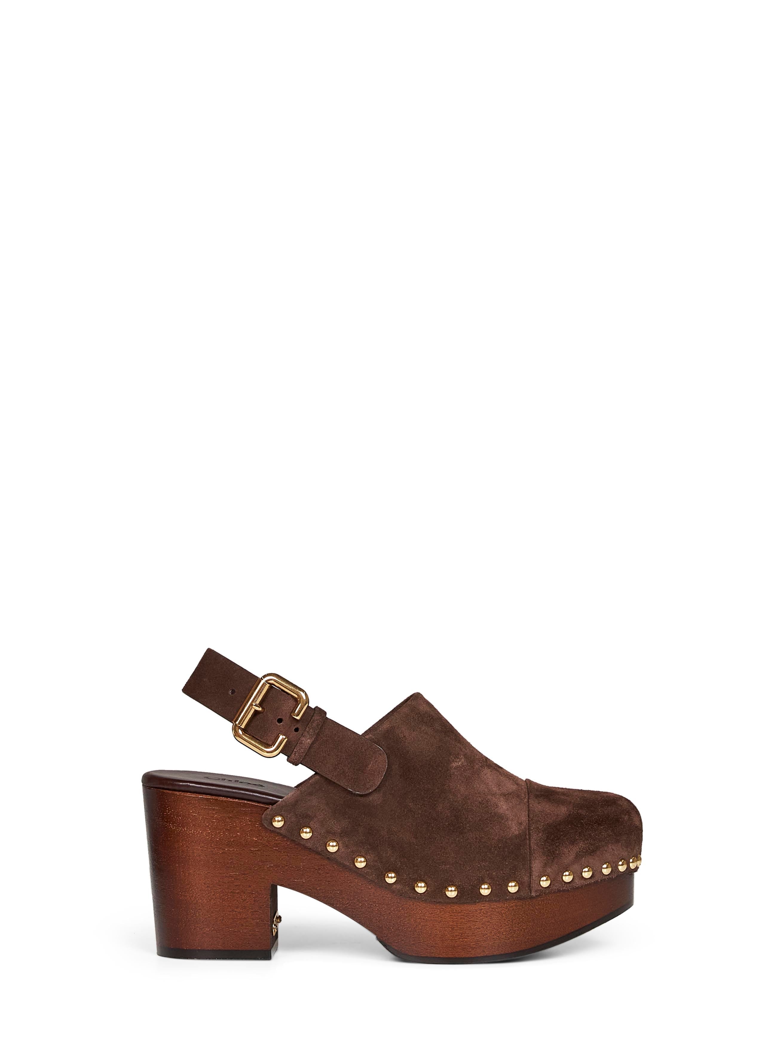 Chloé Women Chocolate Brown Jeannette Wedge Clogs