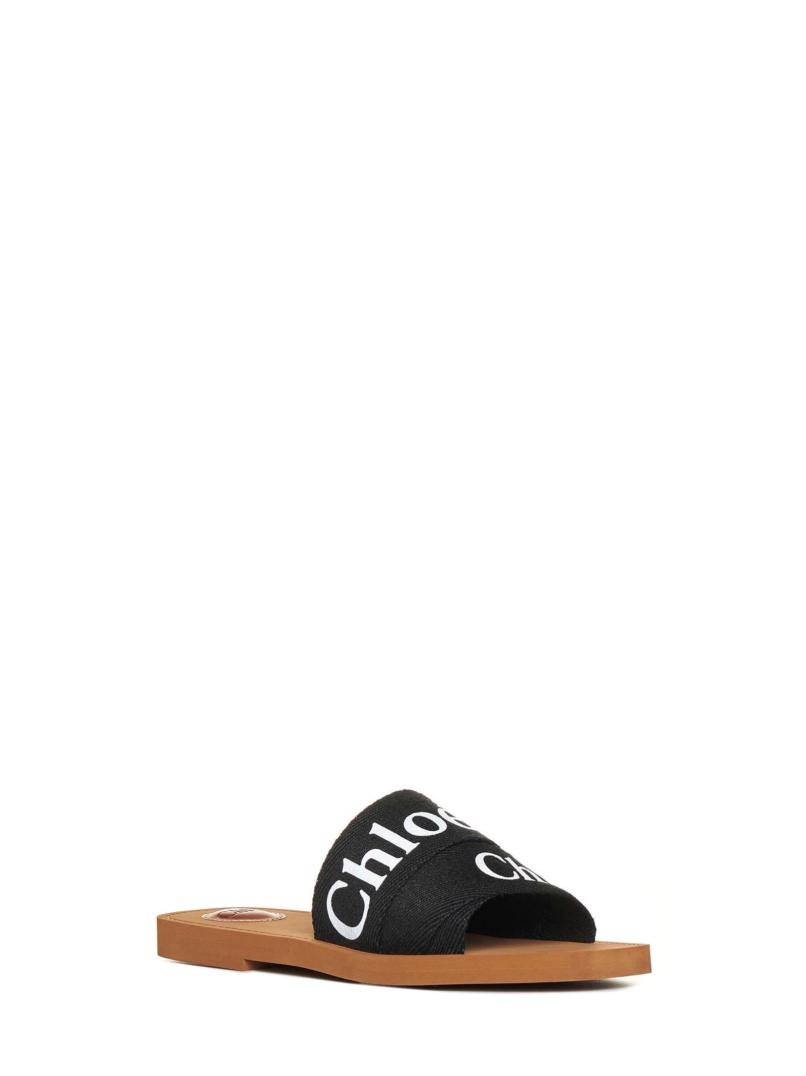 Chloé Women Woody Linen Flat Sandals