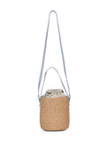 Chloé Women Greyish Blue Woody Small Basket Bag