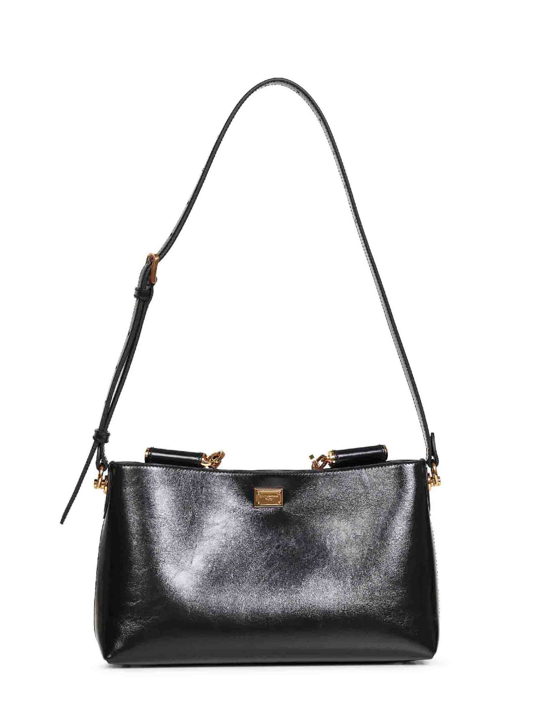 Dolce & Gabbana Women Black Vittoria Medium Handbag With Shoulder Strap