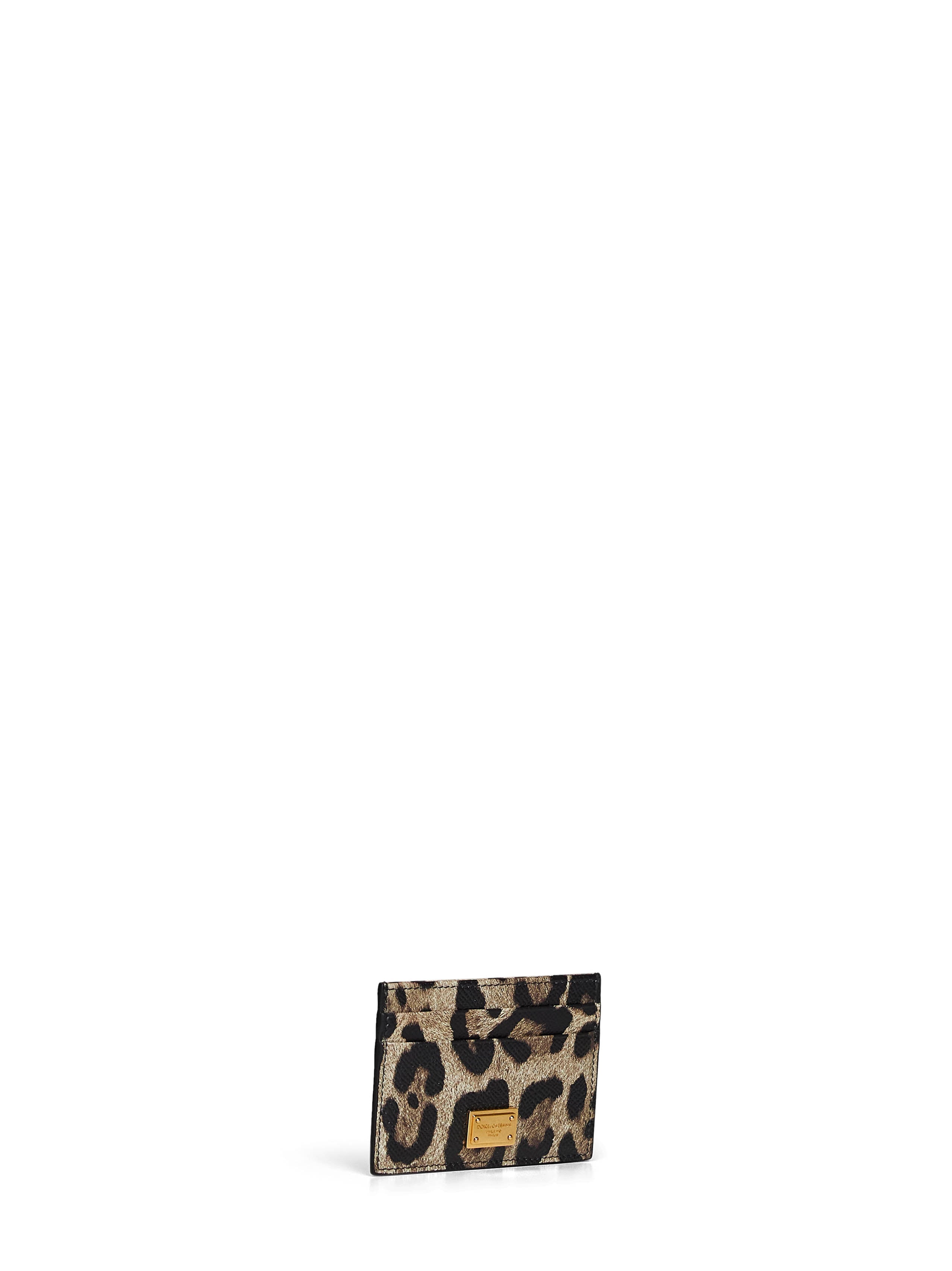Dolce & Gabbana Women Leo-Print Dauphine Card Holder With Logo Tag