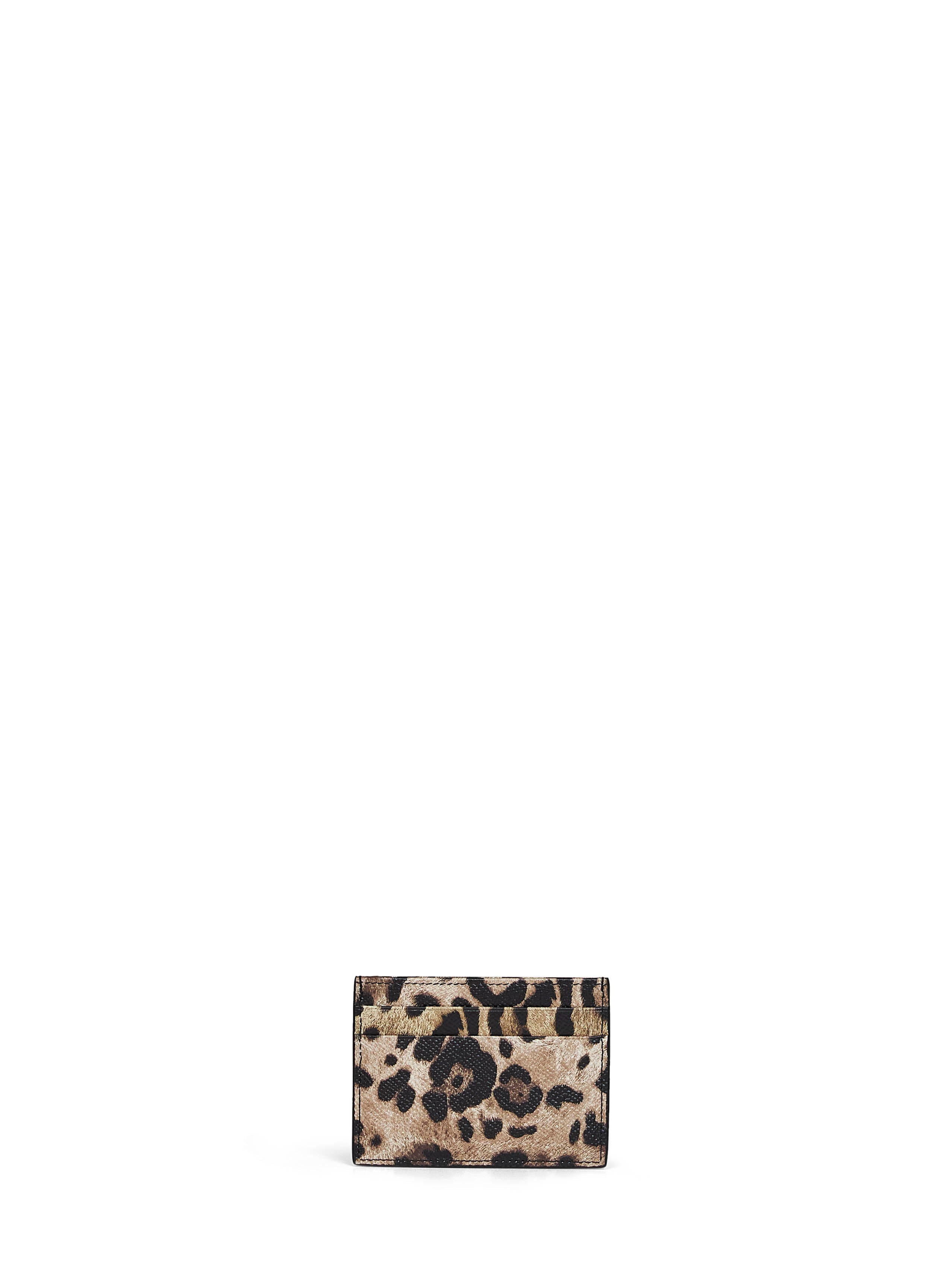 Dolce & Gabbana Women Leo-Print Dauphine Card Holder With Logo Tag