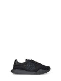 Dolce & Gabbana Women Black Lace And Calf Suede Low-Top Sneakers