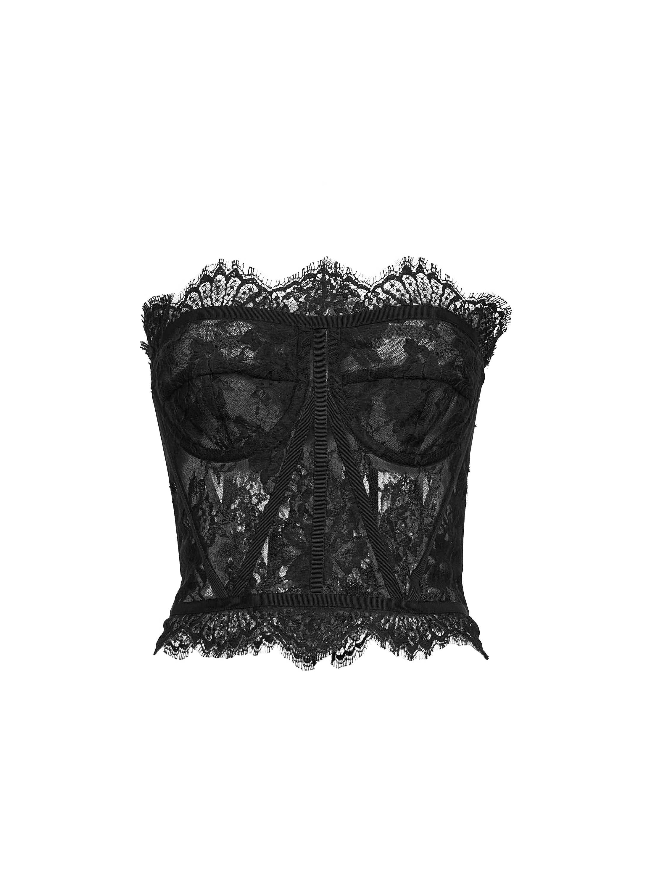 Dolce & Gabbana Women Black Chantilly Lace Bustier
