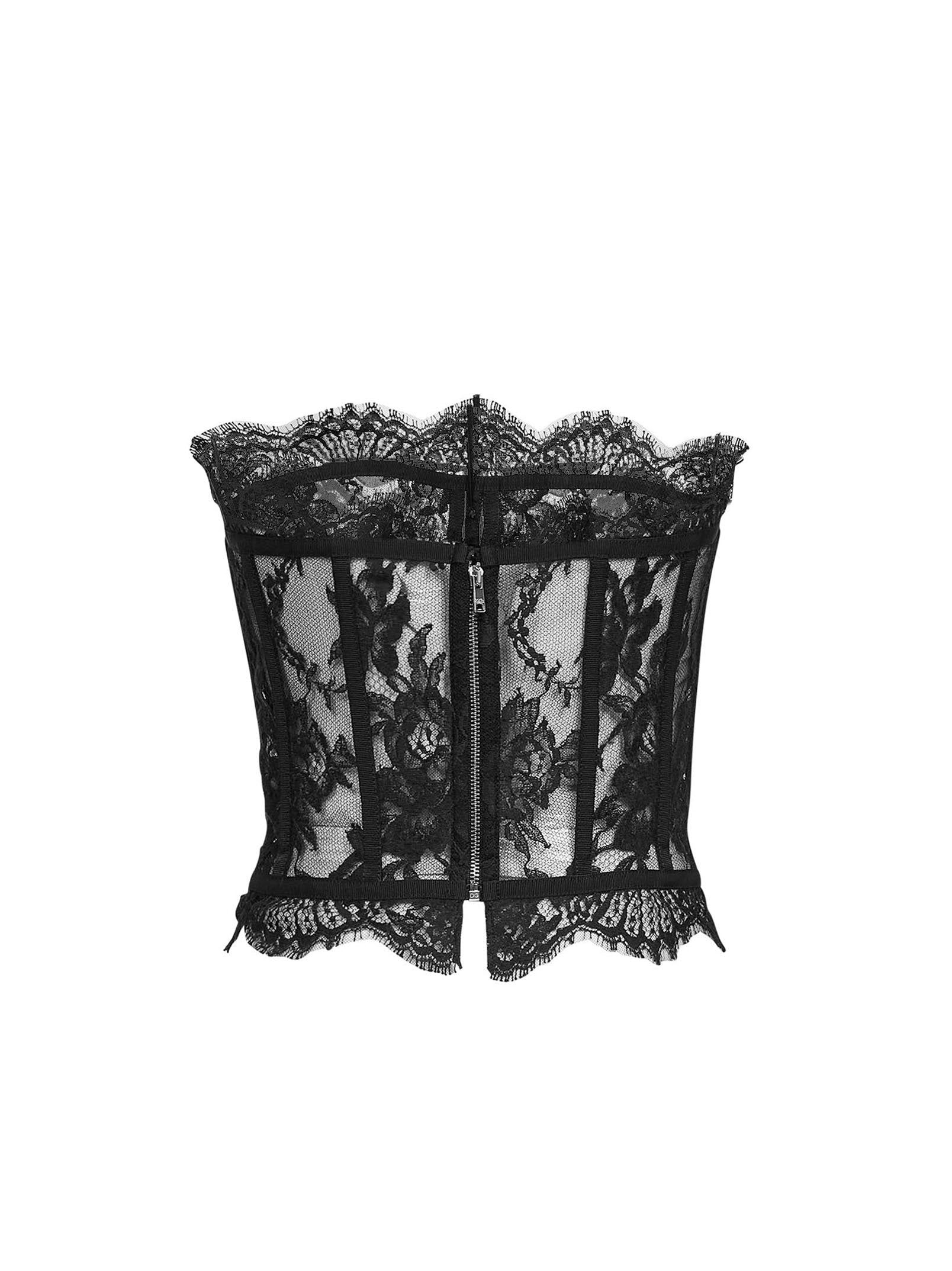 Dolce & Gabbana Women Black Chantilly Lace Bustier