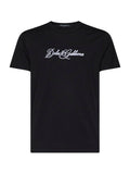 Dolce & Gabbana Men Black Cotton Jersey Embroidered T-Shirt