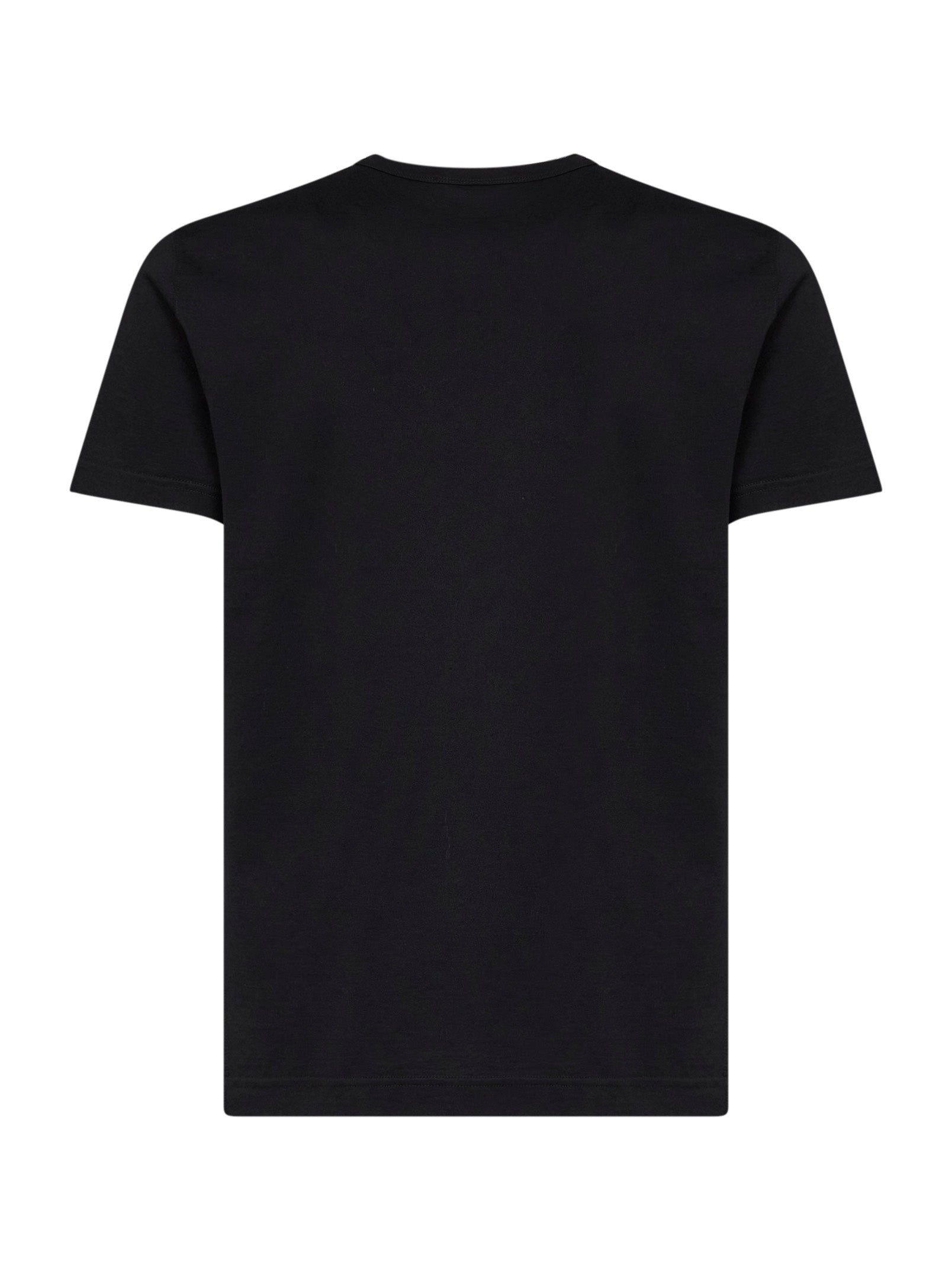 Dolce & Gabbana Men Black Cotton Jersey Embroidered T-Shirt
