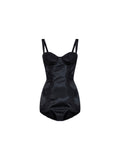 Dolce & Gabbana Women Black Silk And Lace Balconette Lingerie Bodysuit