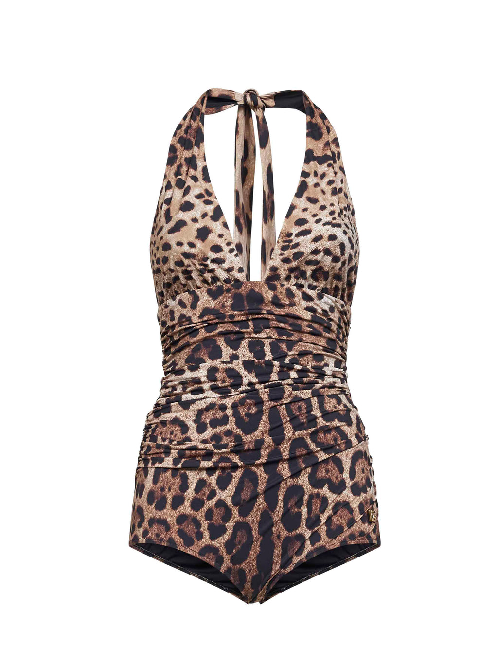 Dolce & Gabbana Women Leopard Printed Sensitive Fabric One-Piece Swimsuit