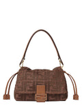 Fendi Women Sellier Brown Medium Baguette Mamma Bag