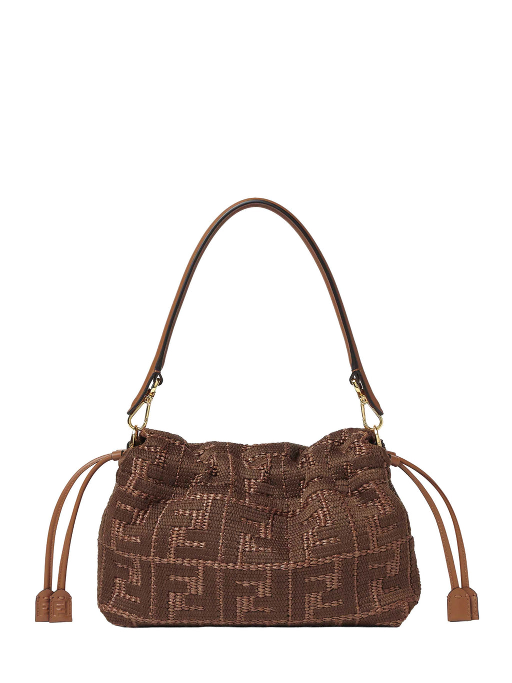 Fendi Women Sellier Brown Medium Baguette Mamma Bag
