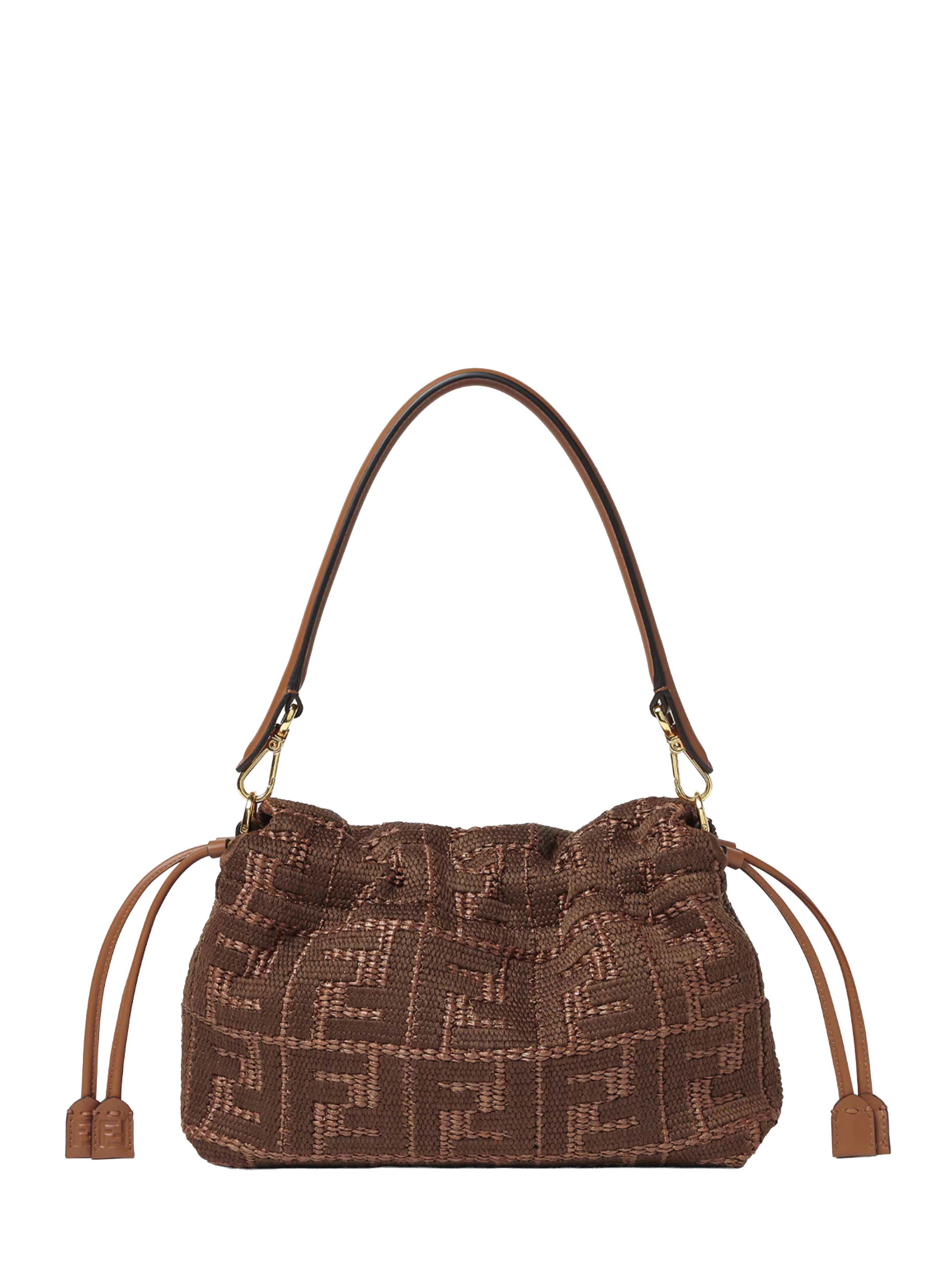 Fendi Women Sellier Brown Medium Baguette Mamma Bag