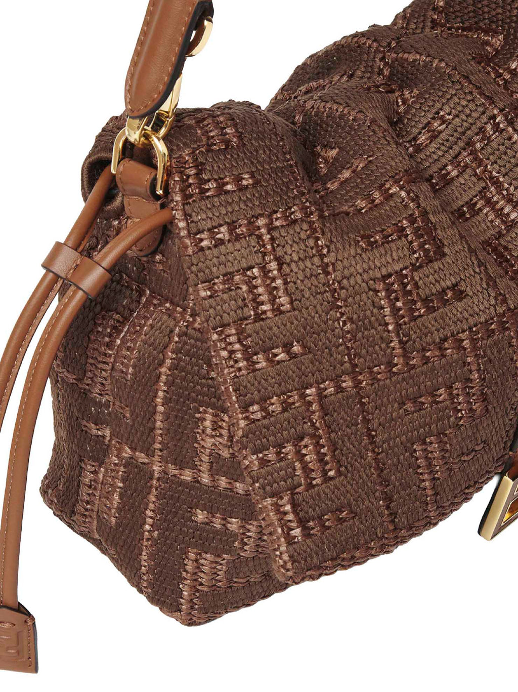Fendi Women Sellier Brown Medium Baguette Mamma Bag