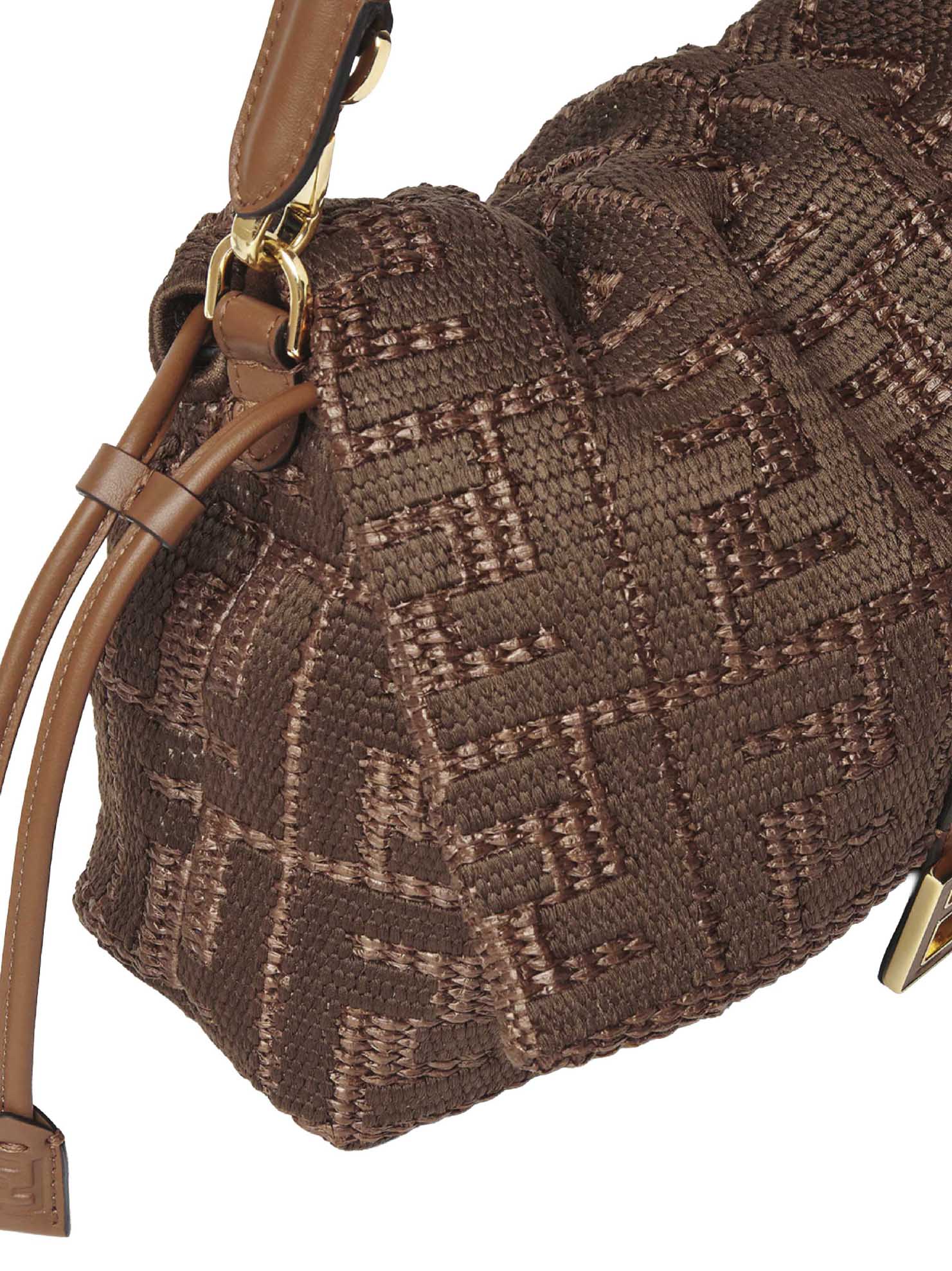 Fendi Women Sellier Brown Medium Baguette Mamma Bag