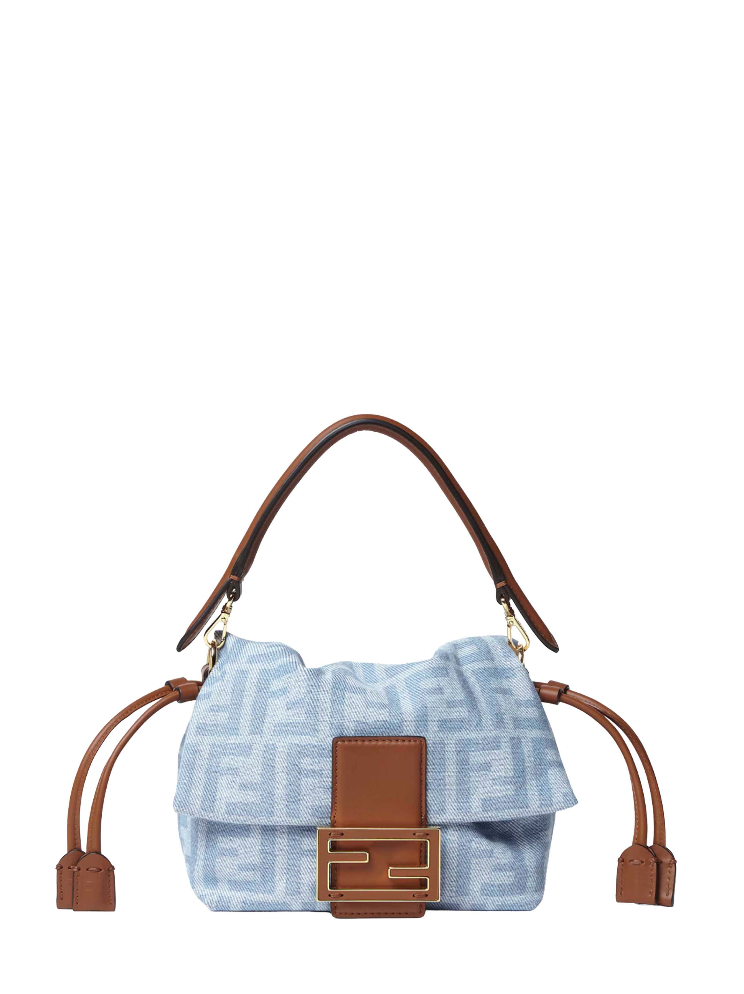 Fendi Women Light Blue Mamma Baguette Small Mini Bag