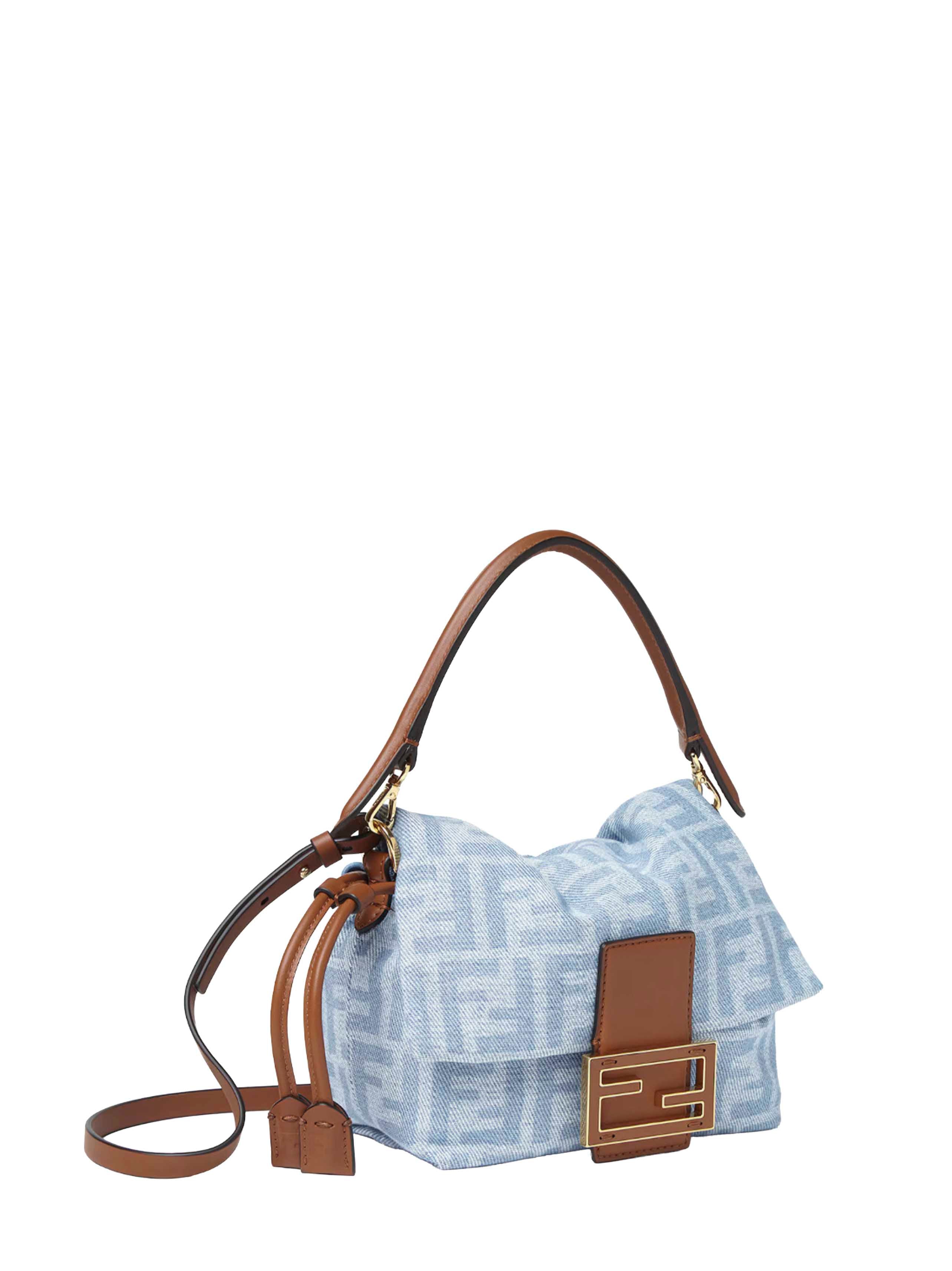 Fendi Women Light Blue Mamma Baguette Small Mini Bag