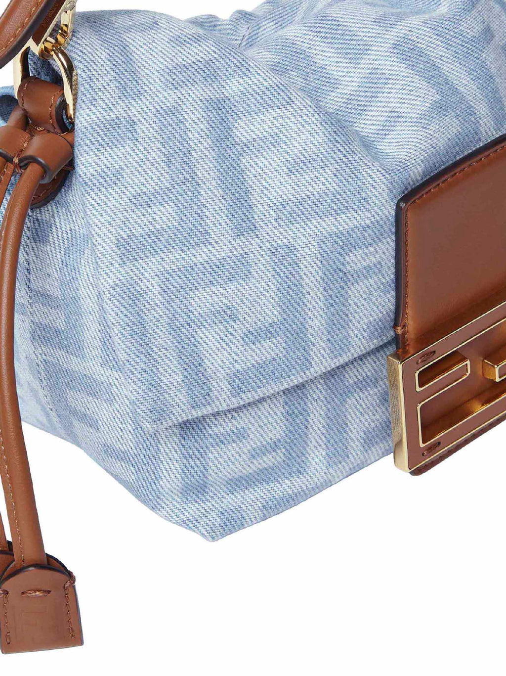 Fendi Women Light Blue Mamma Baguette Small Mini Bag