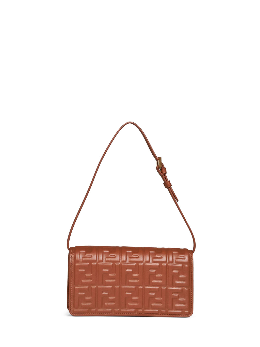 Fendi Women Tan Wallet On Chain Baguette Minibag
