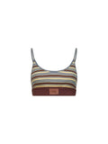 Fendi Women Multicolor Striped Cotton Knit Bralette Top