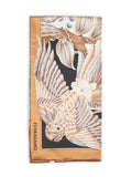 Ferragamo Women Beige And Black Parrots-Print Silk Scarf
